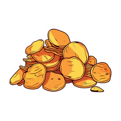 Sticker - Fresh organic potatoes chips vector