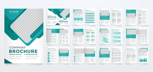 Wall Mural - brochure template with modern concept and minimalist layout use for annual report company profile an