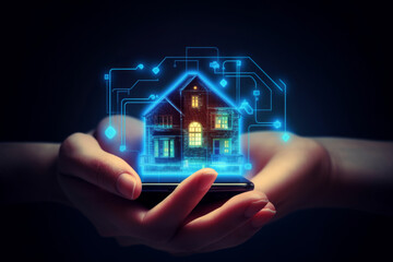 hand holding smart home phone, showcasing seamless integration of technology into our daily lives