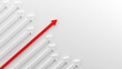 © praewpailyn - Red leader arrow leading white arrows on white background.3D render.progress way