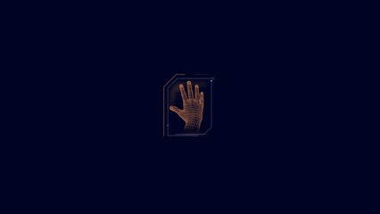 Canvas Print - hud element - animation of human hand scanning.