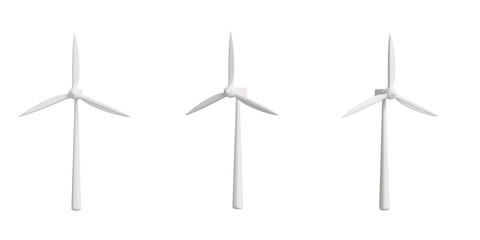 white wind turbine on isolated background.