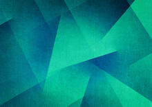 Abstract Background With Geometric Shapes In Blue And Green Colors For Design. Paper Texture
