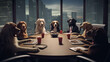© Rod Photo&Design - Perros reunión de negocios. ia generada.