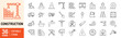 © VSK Graphics - Construction editable stroke outline icons set. Construction,  renovation architecture, engineer, building, blueprint and home repair tools. Vector illustration