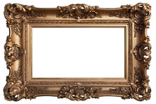 Antique Gold Picture Frame  Isolated On White