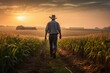 © Lucas - farmer in field back view