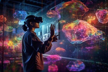 World of virtual and augmented reality. Generative AI