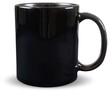 11 oz. Glossy Black Mug Mockup Isolated on White Background with Clipping Path