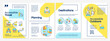 © bsd studio - Accessible travel blue and yellow brochure template. Barrier free. Leaflet design with linear icons. Editable 4 vector layouts for presentation, annual reports. Questrial, Lato-Regular fonts used