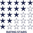 Rating stars badges on a white background. Vector illustration
