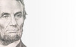 Banner with portrait of US president Abraham Lincoln. Business, money concept. Copy space for text