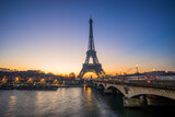 Fototapeta Boho - The Eiffel tower at sunrise in Paris