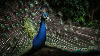 peacock bird animal blue head