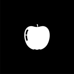 Wall Mural - Apple fruit Icon isolated on black background