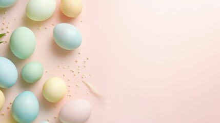 Sticker - AI generated illustration of colorful Easter eggs against a vibrant, eye-catching backdrop