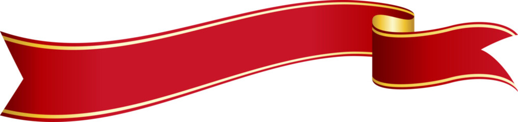 Wall Mural - red ribbon banner design material