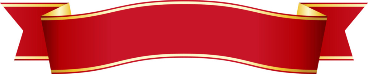 red ribbon banner design material
