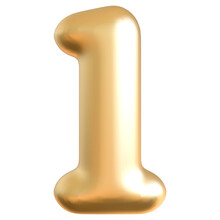 1 Number Gold Balloon