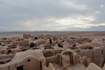 Sticker - Landscape of the Sar Yazd Castle ancient fortress in Yazd Province, Iran