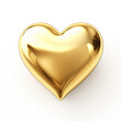 Gold heart isolated on white background