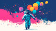 © art4all - Astronaut with colorful balloons.