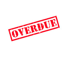 Overdue red grunge square vintage rubber stamp logo design. Overdue square grunge red sign vector design and illustration.


