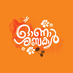 kerala onam greeting in malayalam calligraphy