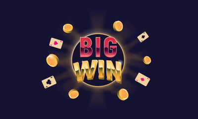 Wall Mural - Big Win banner, sign. Jackpot, Casino, Lottery logo template. Vector illustration