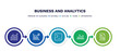 © Abstract - set of business and analytics thin line icons. business and analytics outline icons with infographic template. linear icons such as stock market, profit analysis, terminal, bar stats, business plan