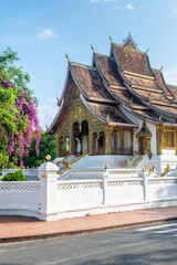 Wall Mural - views of haw pha bang temple in luang prabang, laos