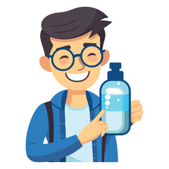 Poster - Smiling man holding water bottle