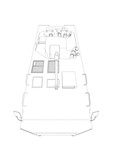 Fototapeta Paryż - Outline Armored troop carrier. Military machinery drawing vector illustration. BTR.