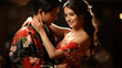 © AS Photo Family - Portrait of beautiful asian couple in love dancing. Generative AI.