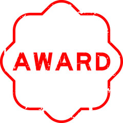 Canvas Print - Grunge red award word rubber seal stamp on white background