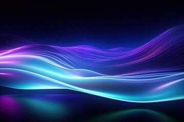 abstract futuristic background with pink blue glowing neon moving high speed wave lines and bokeh li