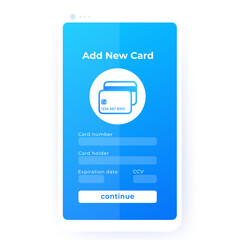 Wall Mural - add new card, mobile app ui