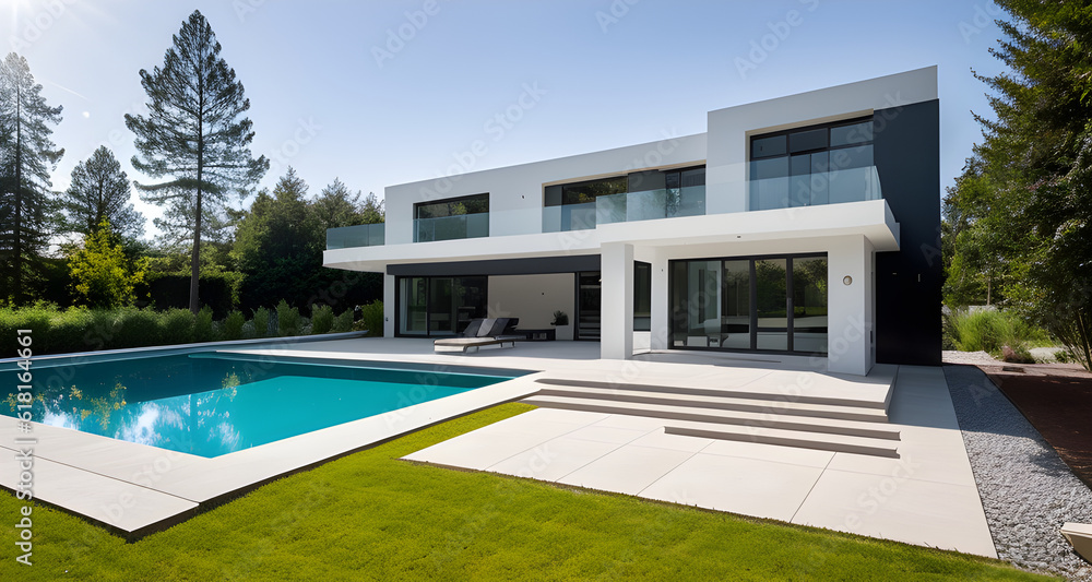 modernes haus architektur mit pool fereinhaus gästehaus pension reich ...