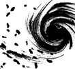 Spiral-shaped black smudge a whirlpool effect created by a vector abstract canvas