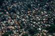Favela slum located within downtown seen from aerial Mountain view in Rio de Janeiro, Brazil 