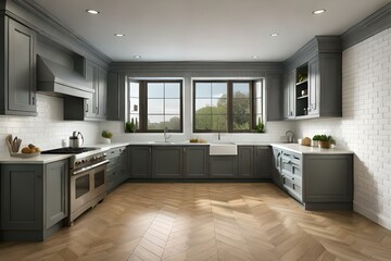  modern kitchen interior with kitchen