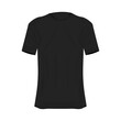 © Кирилл Макаров - T-shirt mockup in black colors. Mockup of realistic shirt with short sleeves. Blank t-shirt template with empty space for design