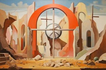 Wall Mural - Jesus's empty tomb. A christian conceptual interpretation