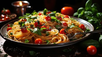 Wall Mural - cooked italian pasta spaghetti