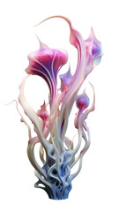 Wall Mural - alien flora extraterrestrial fungi mushrooms biology 3d rendered abstract futuristic texture, isolat