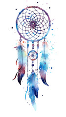 Poster - dreamcatcher with trailing stardust forming a cosmic silhouette abstract futuristic texture, isolate