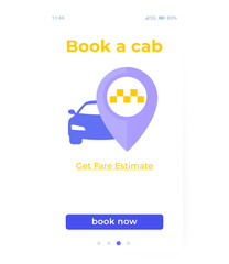 Sticker - Book a cab app interface, ui