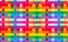 Colorful Weave Pattern Background Of Recycled Plastic Basket, Recycle Concept