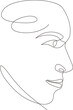 © jadah - Vector continuous line drawing. woman's face