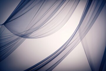 Background with gray organza drapery. Generative AI